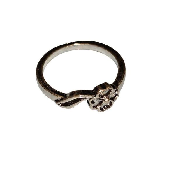Silver Steel Flower Boho Simple Ring - Picture 1 of 4